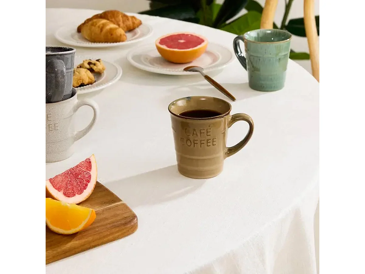 Lot de 6 Mugs à Café "Joel" 20cl Beige