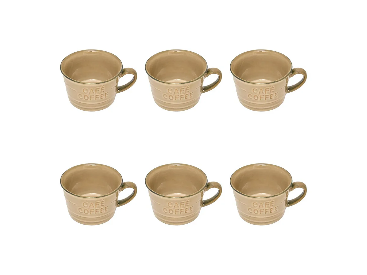 Lot de 6 Tasses à Café "Joel" 26cl Beige