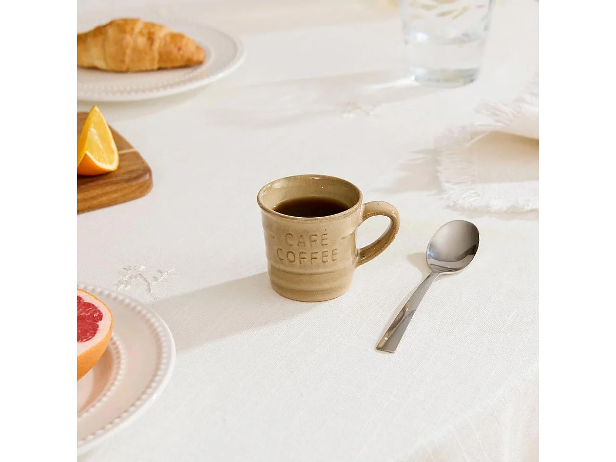 Lot de 6 Tasses à Café Expresso "Joel" 8cl Beige