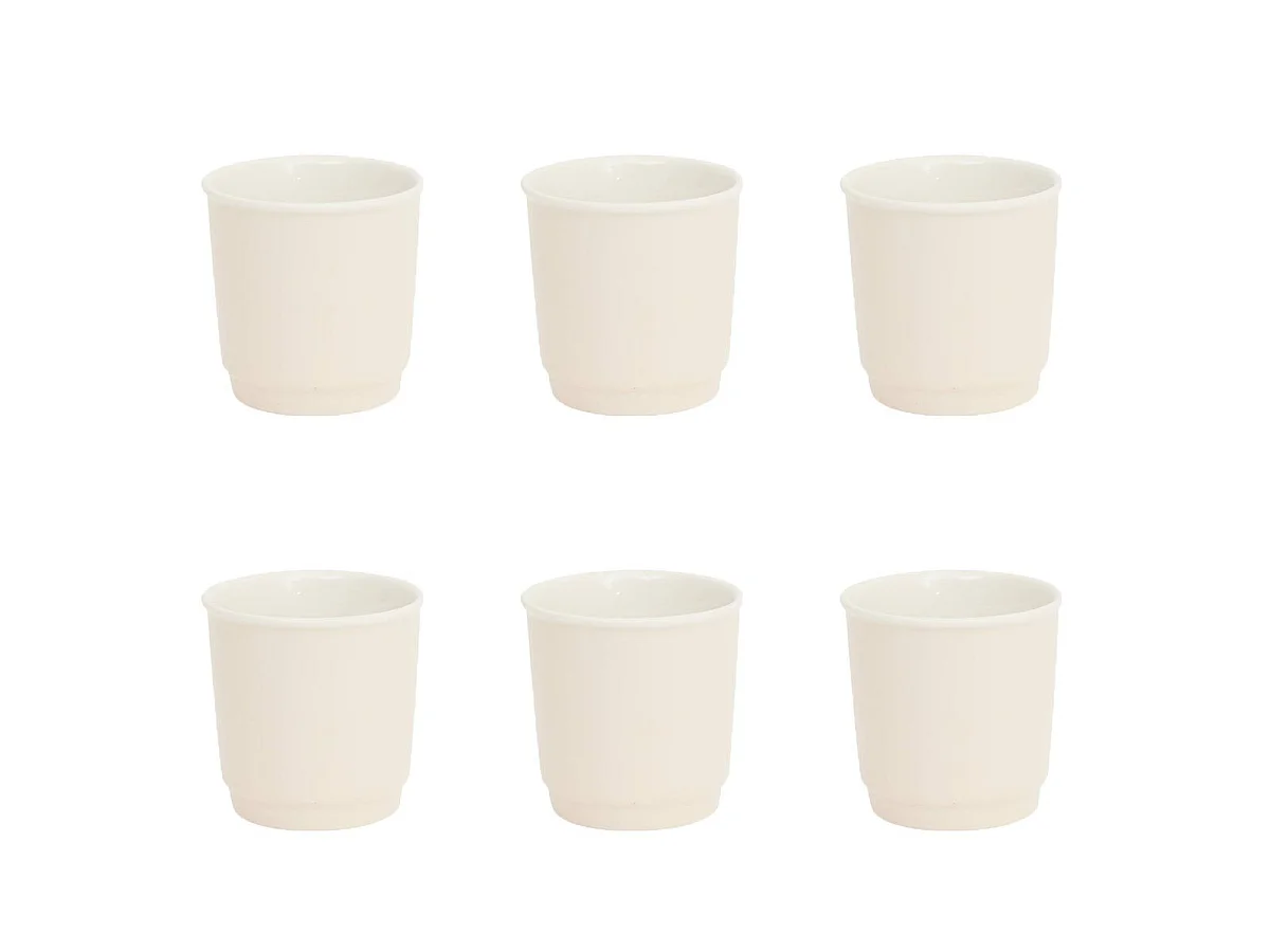 Lot de 6 Tasses à Café "Nature" 9cl Crème