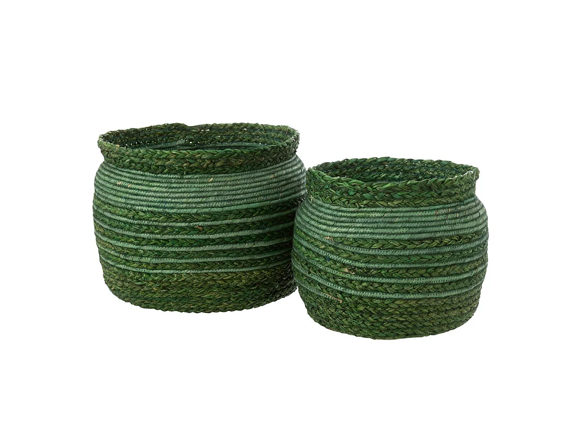 Lot de 2 Paniers Tressés "Fabian" 38cm Vert