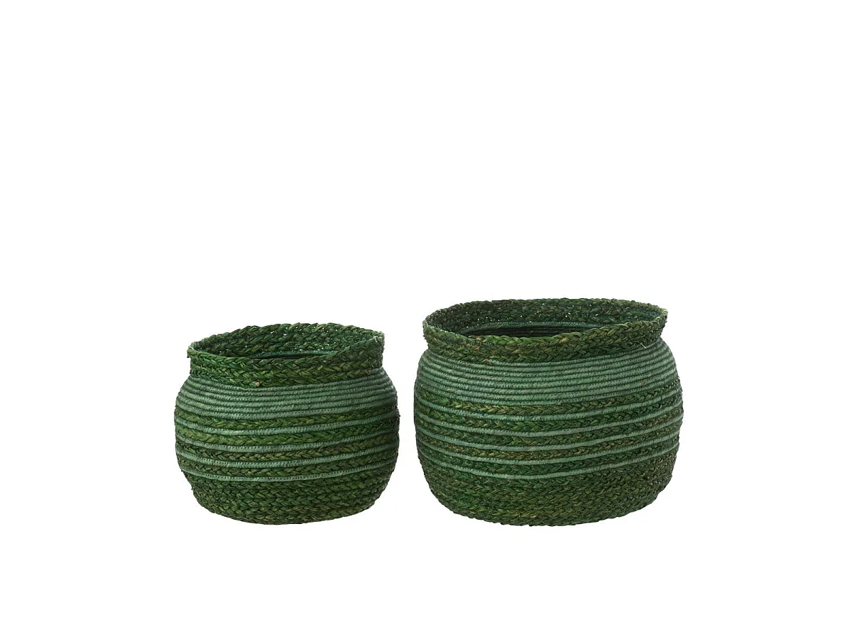 Lot de 2 Paniers Tressés "Fabian" 38cm Vert