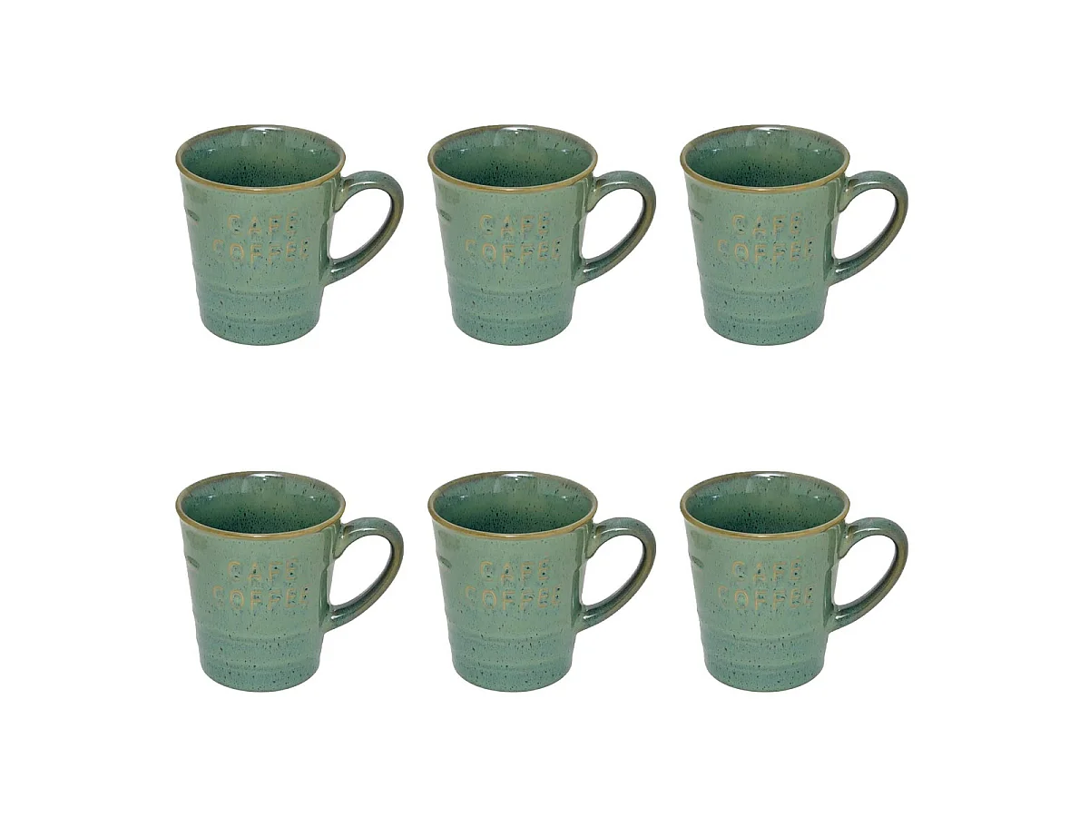 Lot de 6 Mugs à Café "Joel" 20cl Vert