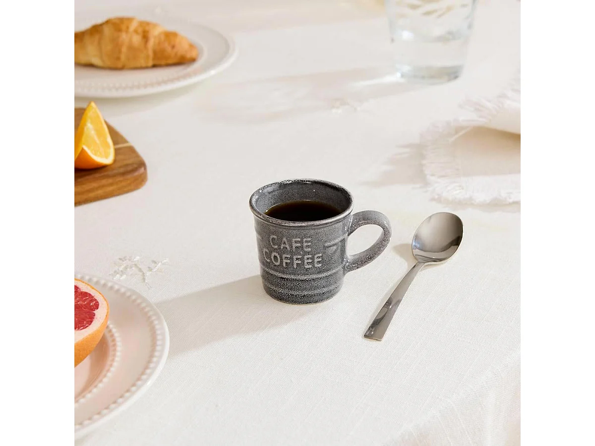 Lot de 6 Tasses à Café Expresso  "Joel" 8cl Gris