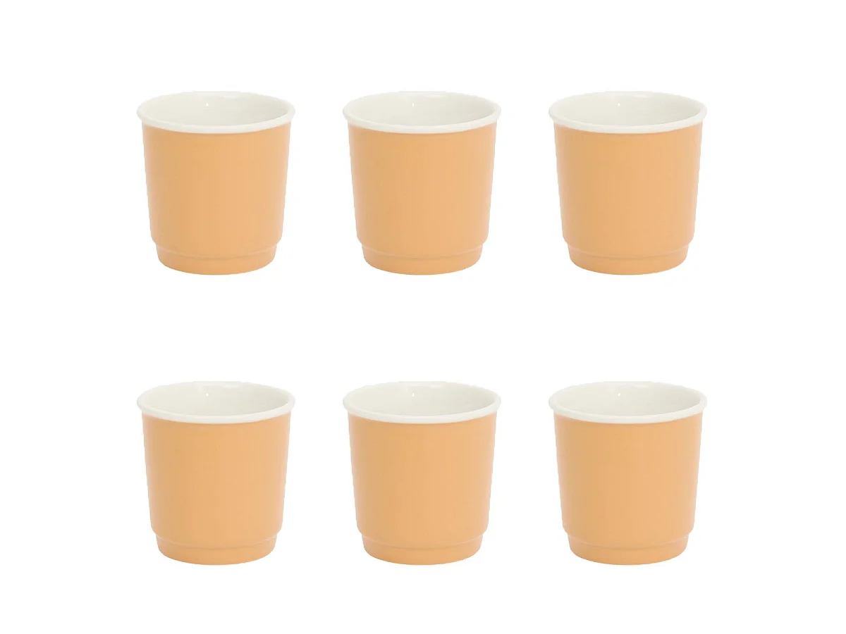Lot de 6 Tasses à Café "Nature" 9cl Ocre