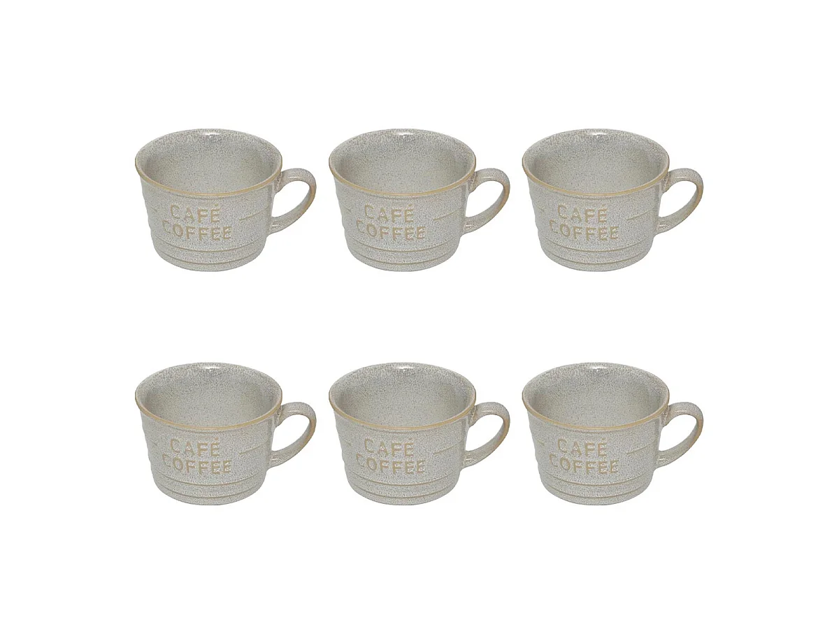 Lot de 6 Tasses à Café "Joel" 26cl Blanc
