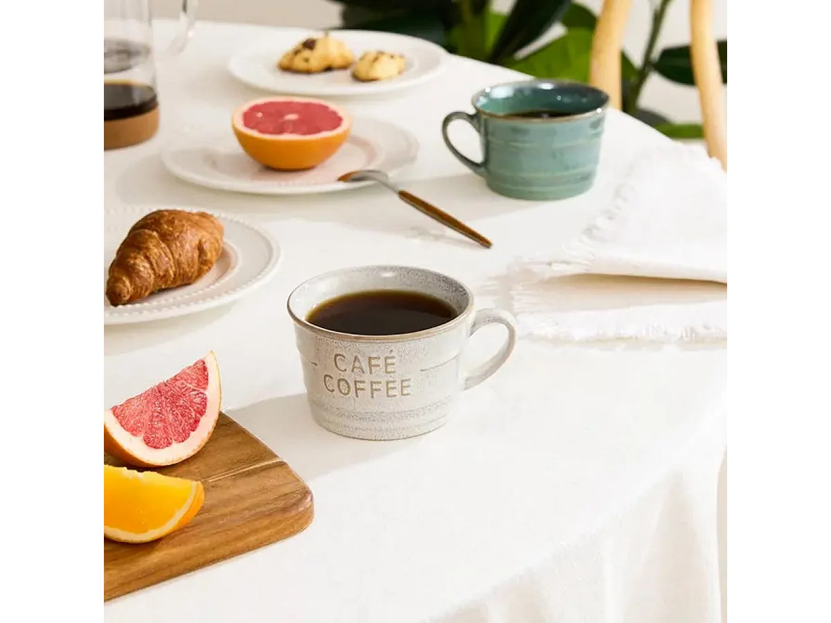 Lot de 6 Tasses à Café "Joel" 26cl Blanc
