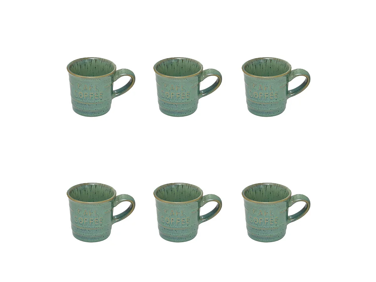 Lot de 6 Tasses à Café Expresso "Joel" 8cl Vert
