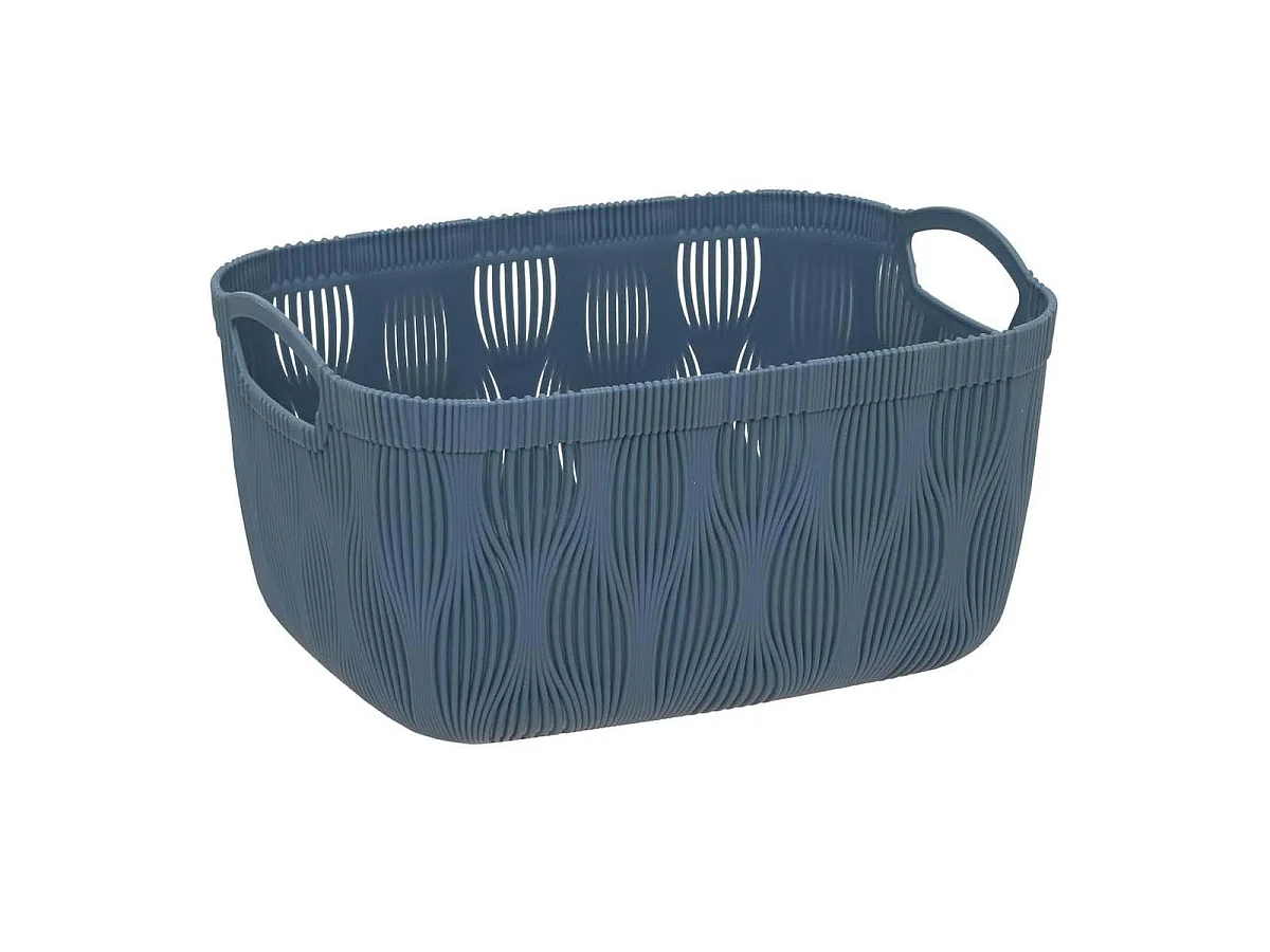 Panier de Rangement Design "Leaf" 6,5L Bleu Gris