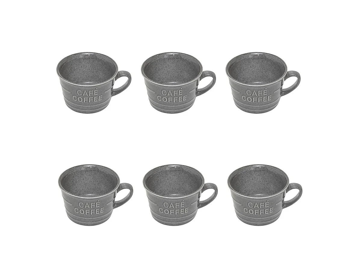 Lot de 6 Tasses à Café "Joel" 26cl Gris