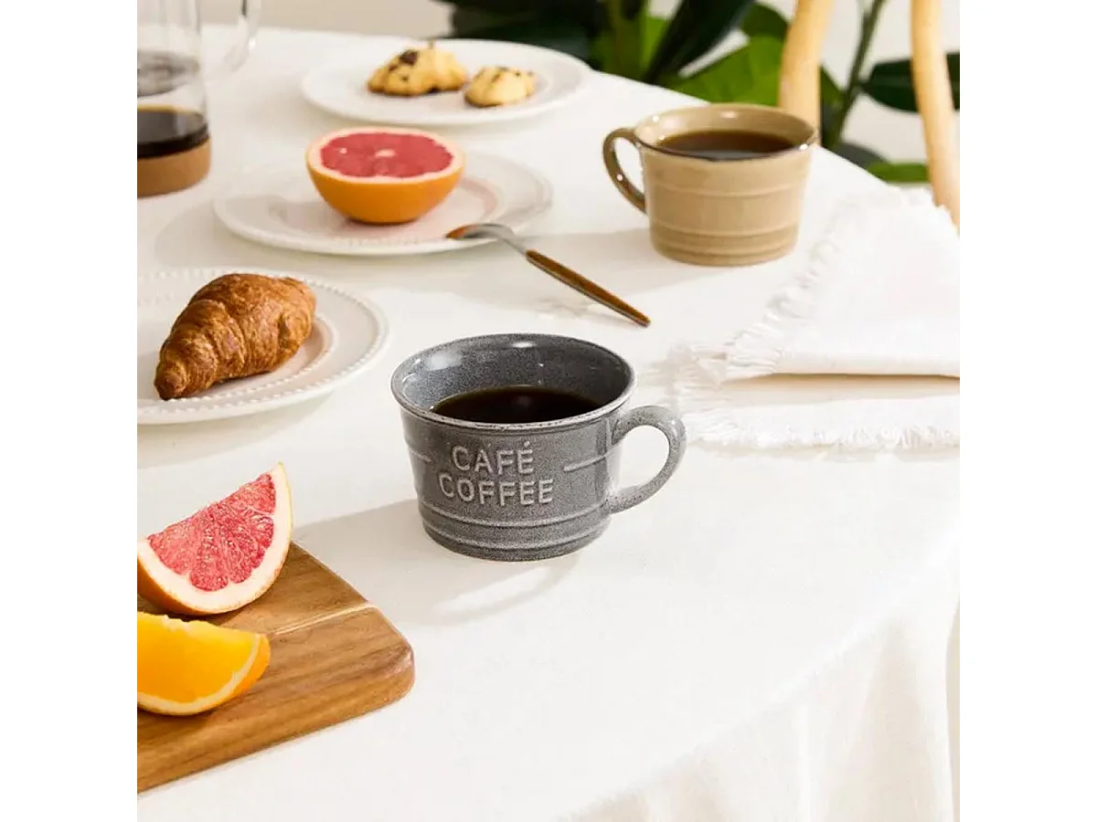 Lot de 6 Tasses à Café "Joel" 26cl Gris