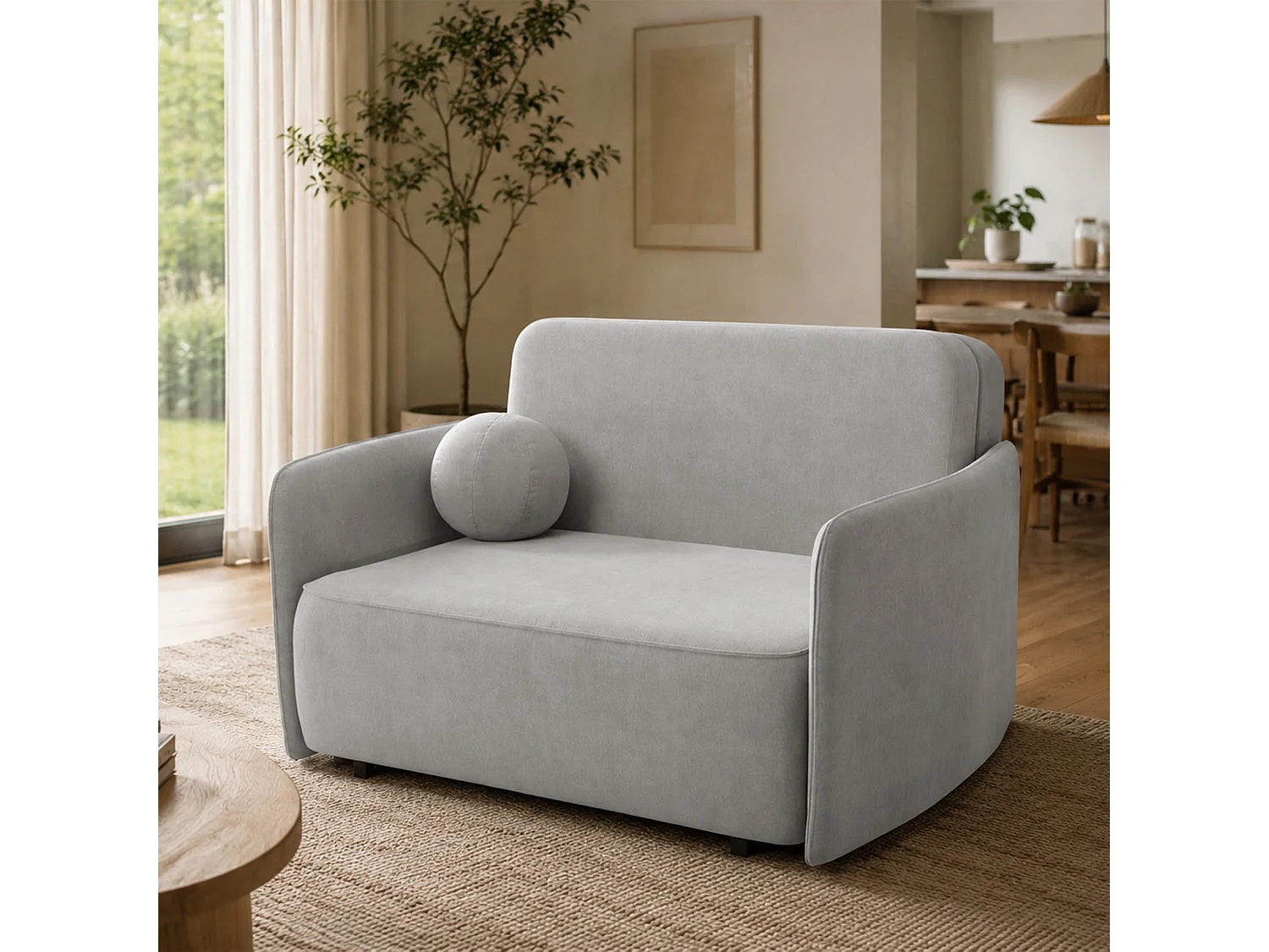 Canapé - 145 cm - Gris clair - Paxi