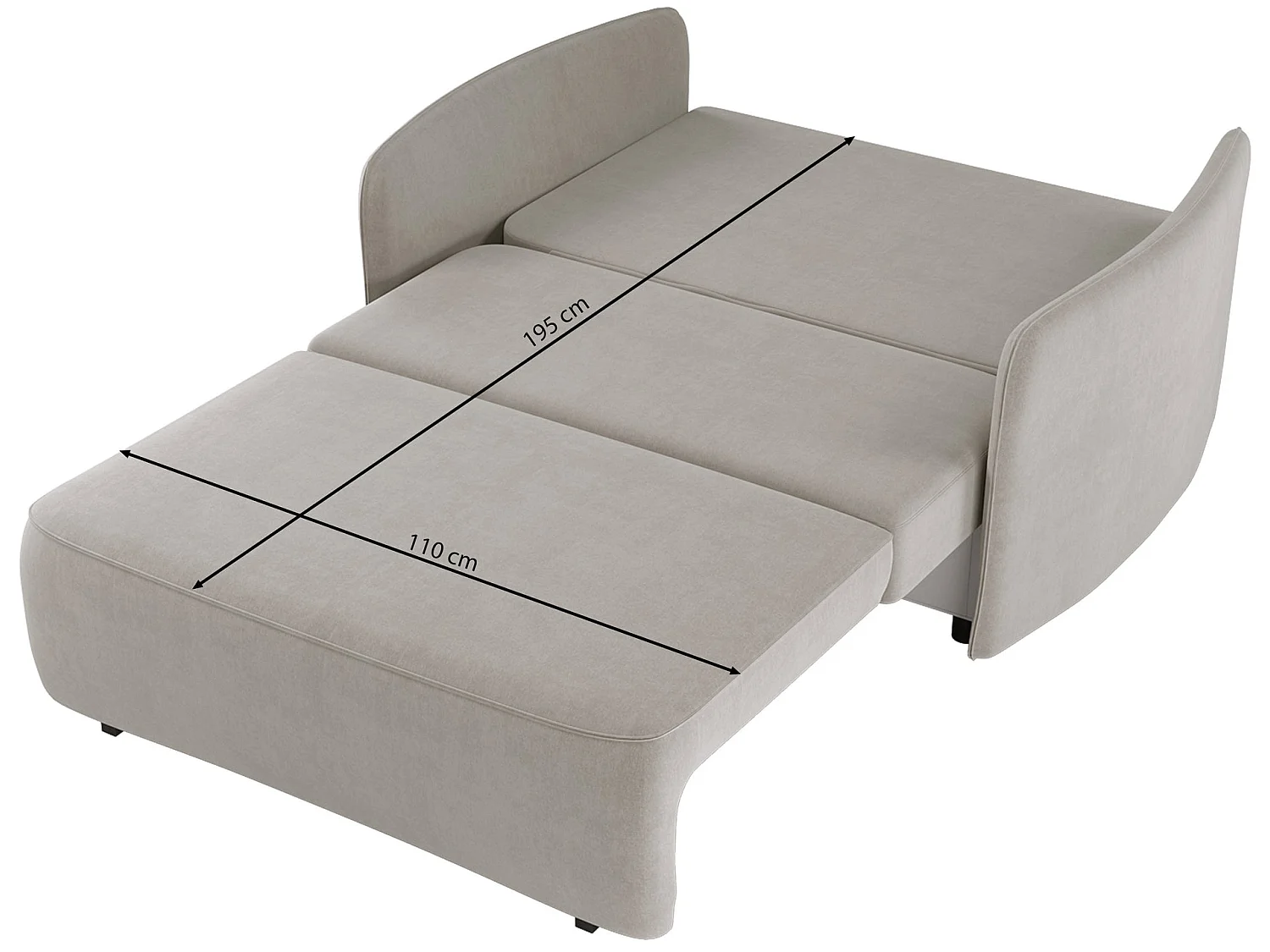 Canapé - 145 cm - Brun-gris - Paxi