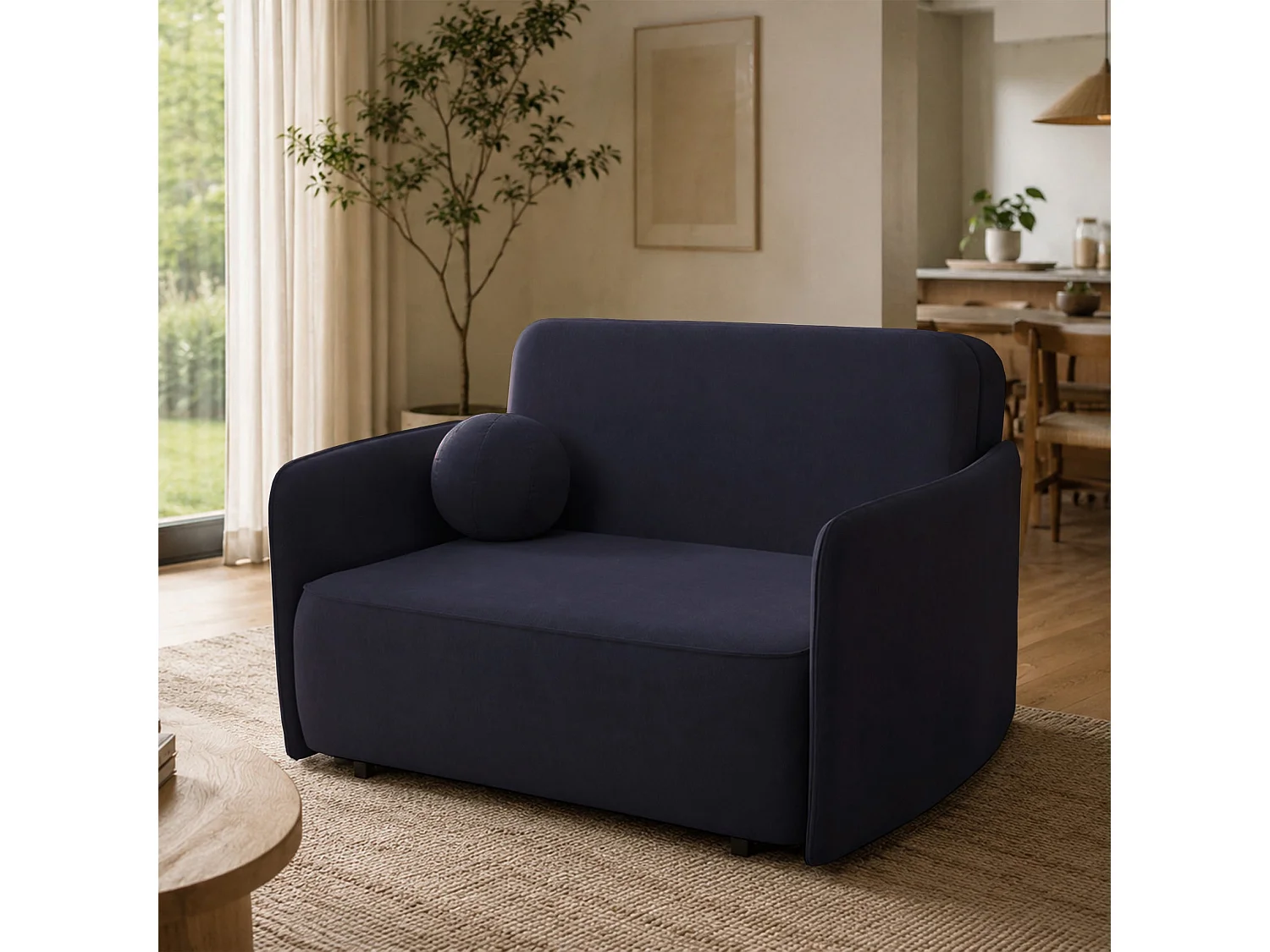 Canapé - 145 cm - Bleu marine - Paxi