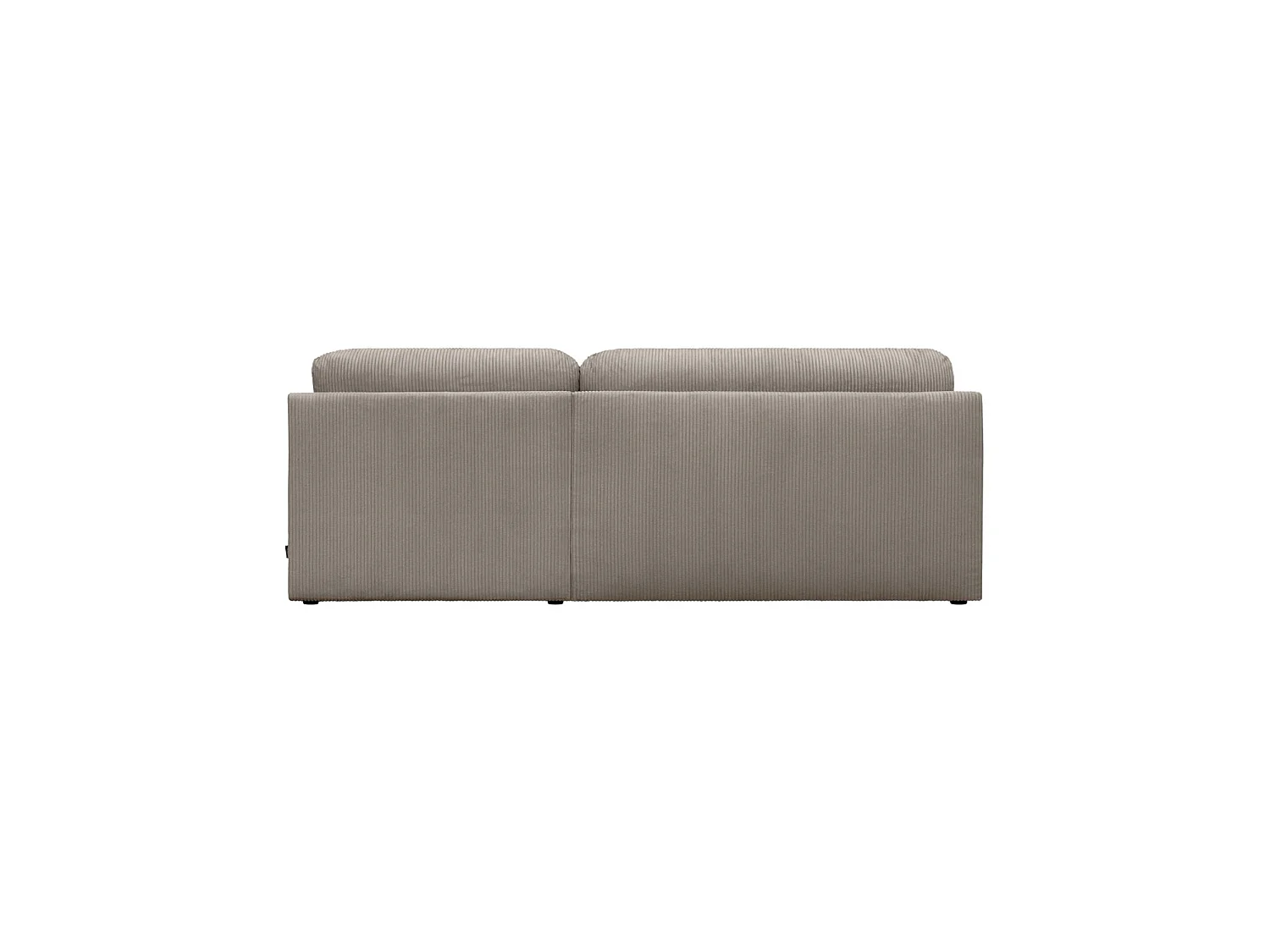 Canapé d'angle droit convertible 3 places avec coffre en velours côtelé taupe NELSON