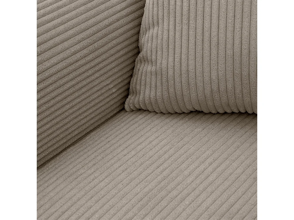Canapé convertible 3 places velours côtelé avec coffre de rangement taupe - Almo