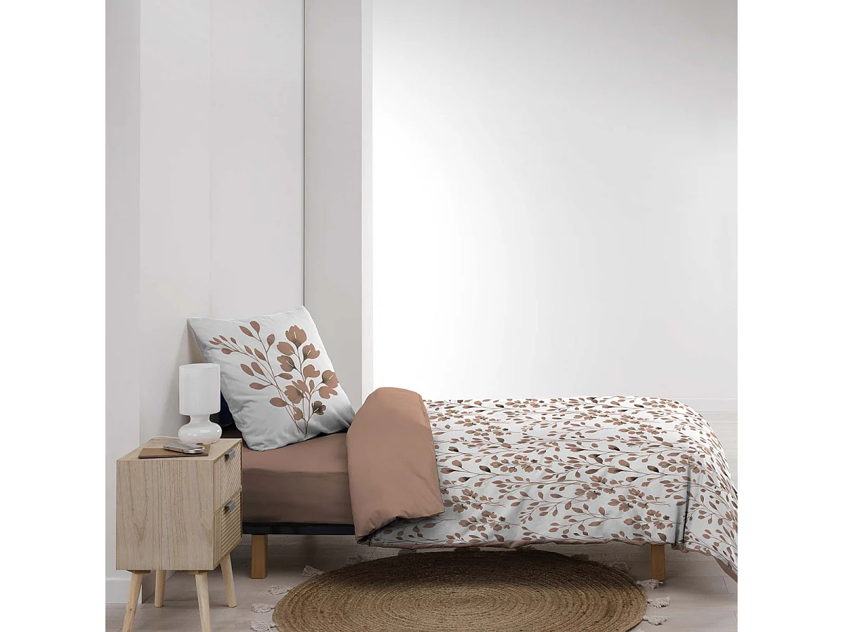 Parure de Lit 2 Pièces "Maiwen" 140x200cm Mocha