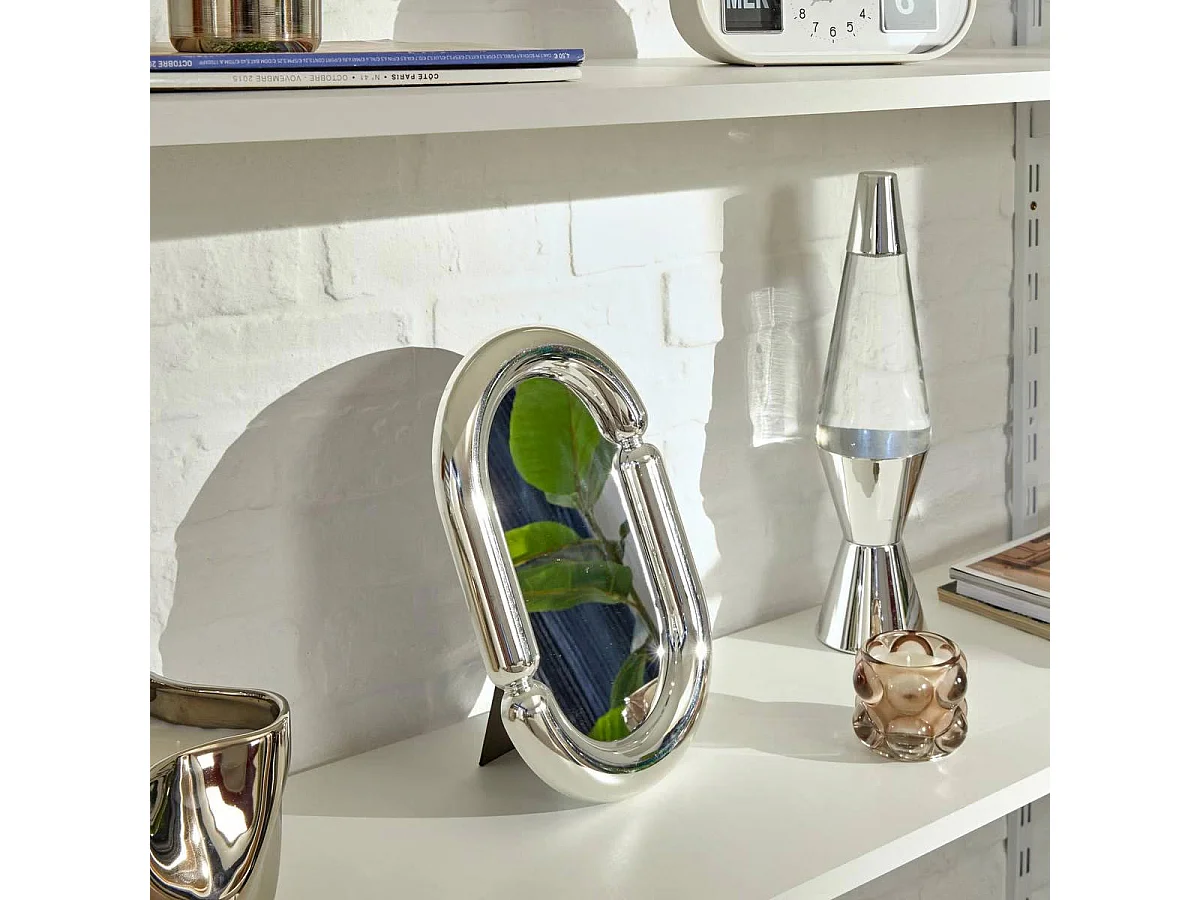 Miroir Design à Poser "Sky" 30cm Argent