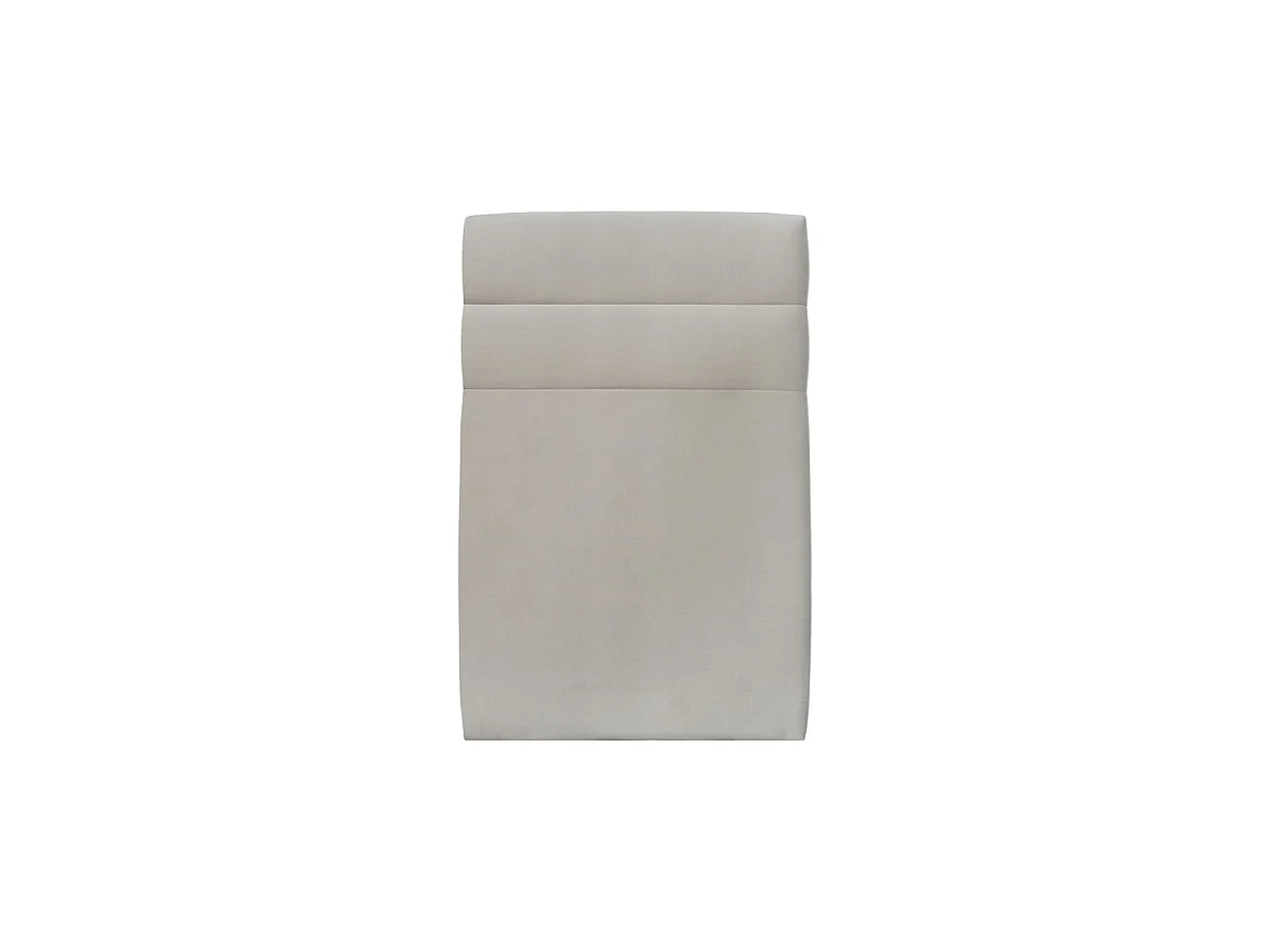 Lit 90x190cm avec tête de lit lignes velours et sommier tapissier gris clair - Hauteur totale : 29cm