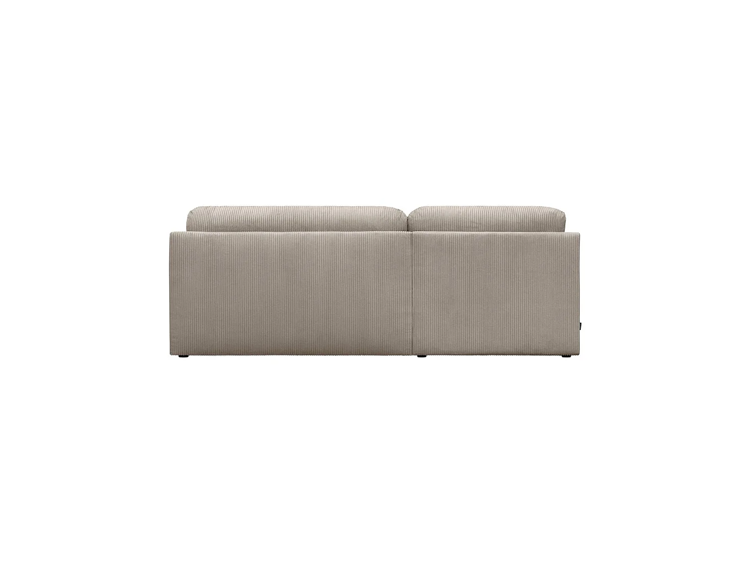 Banquette canapé d'angle gauche convertible 3 places velours côtelé avec coffre taupe - Nelson