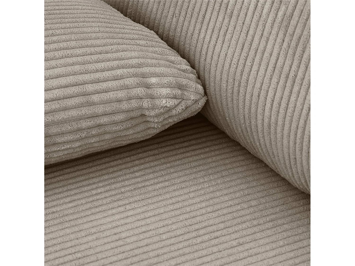 Banquette canapé d'angle gauche convertible 3 places velours côtelé avec coffre taupe - Nelson