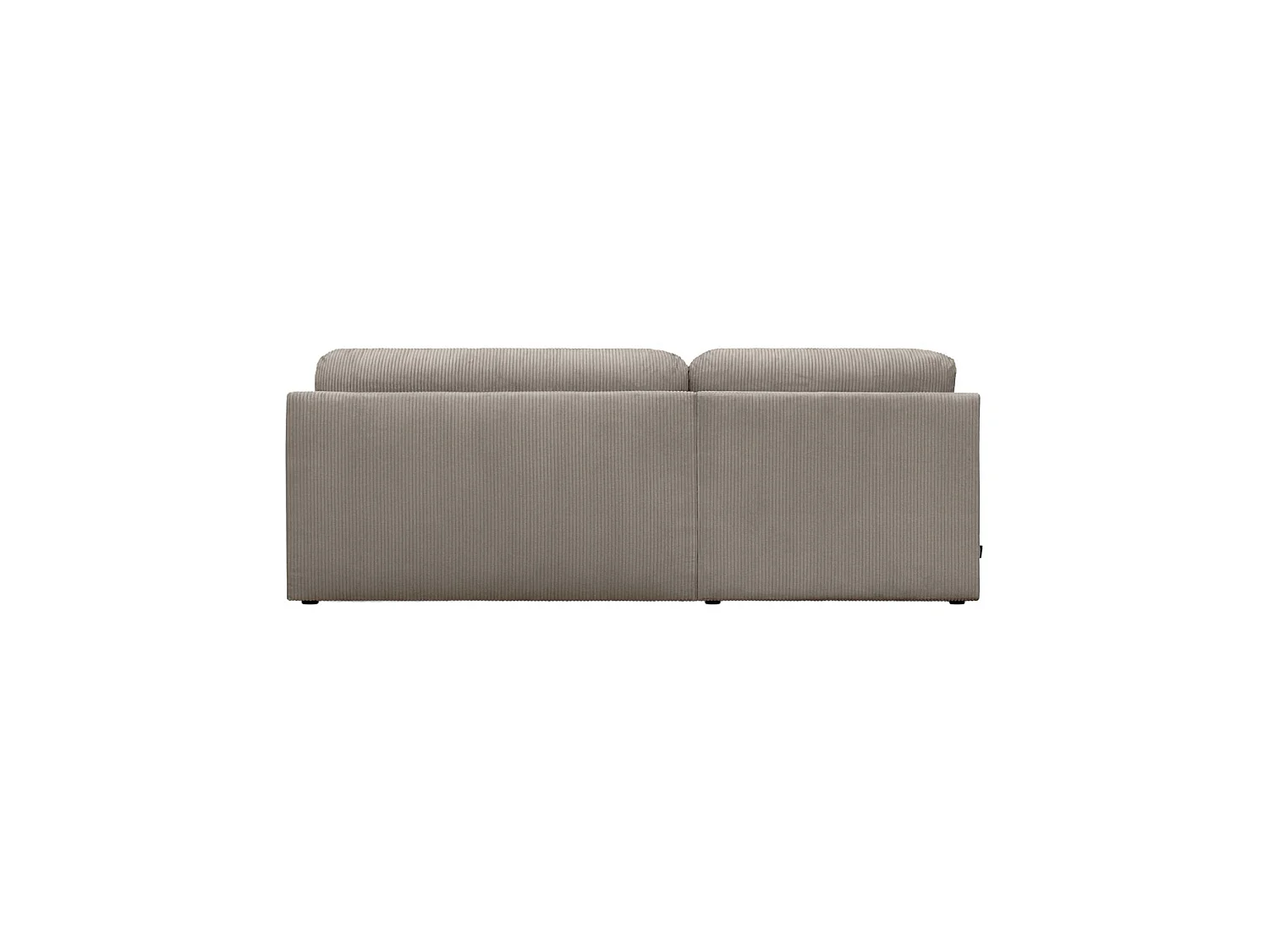 Canapé d'angle gauche convertible 3 places avec coffre en velours côtelé taupe NELSON