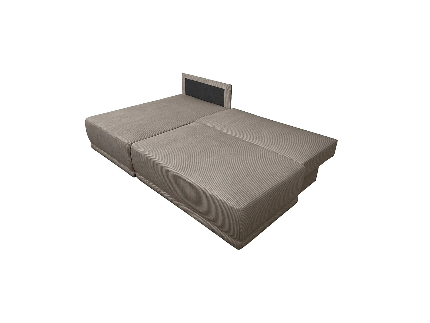 Canapé d'angle gauche convertible 3 places avec coffre en velours côtelé taupe NELSON