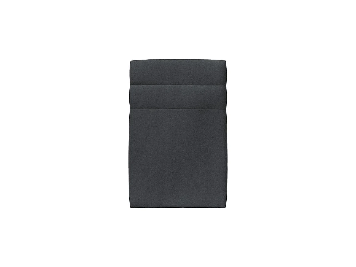 Lit 90x200cm avec tête de lit lignes velours et sommier tapissier gris anthracite - Hauteur totale : 29cm