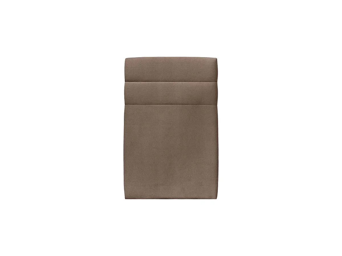 Lit 90x190cm avec tête de lit lignes velours et sommier tapissier taupe - Hauteur totale : 29cm