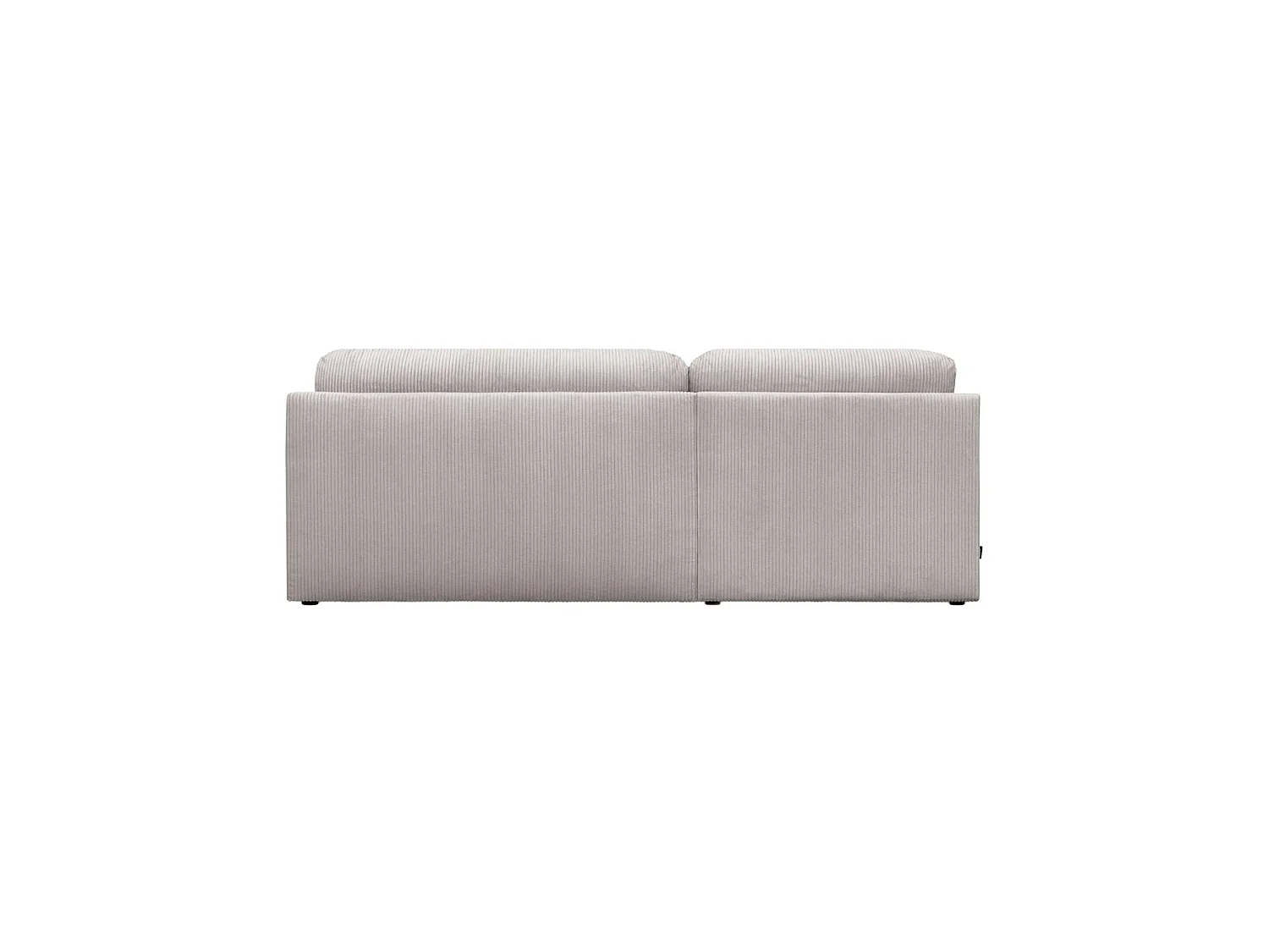 Banquette canapé d'angle gauche convertible 3 places velours côtelé avec coffre greige - Nelson