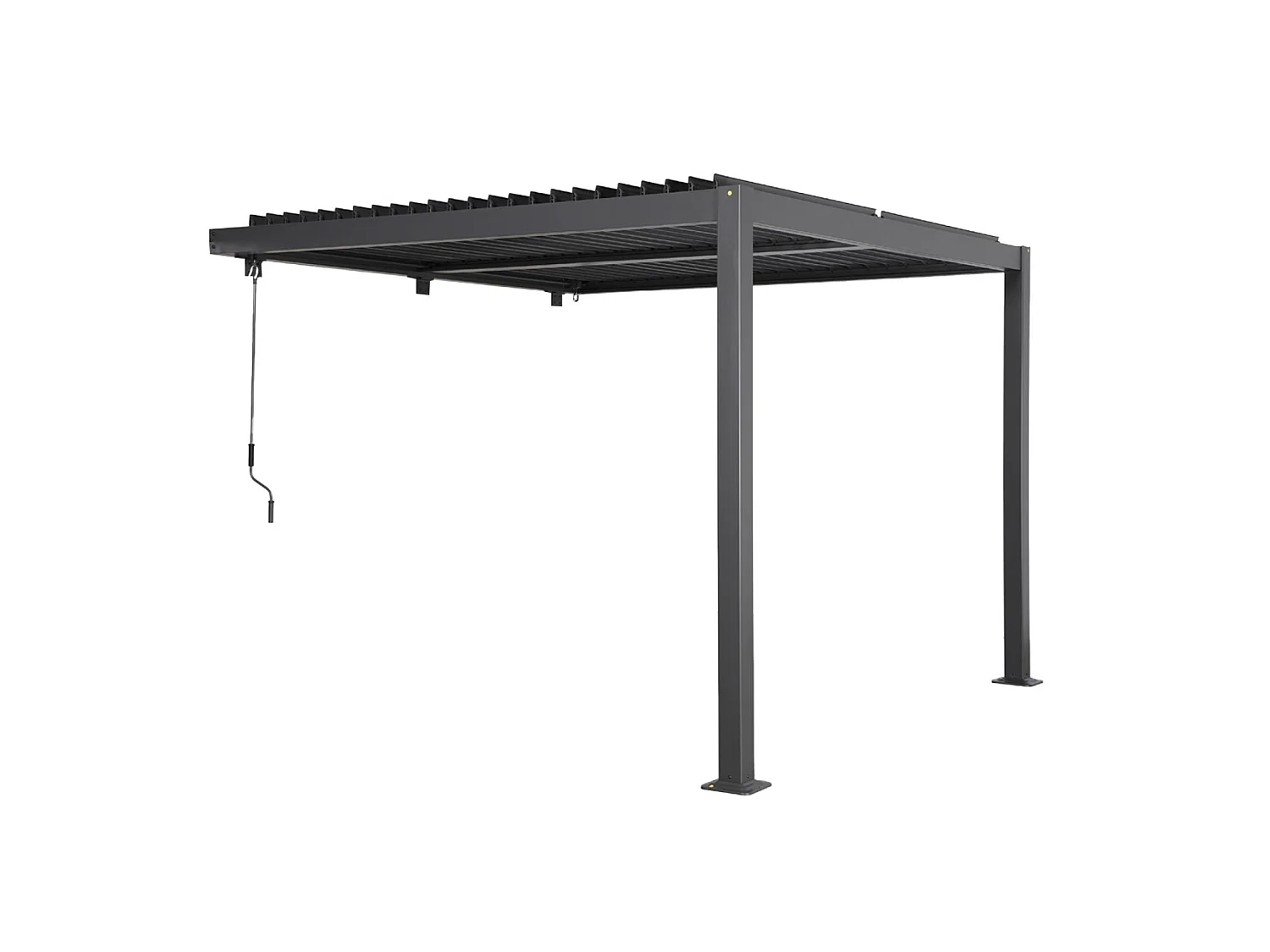Pergola bioclimatique aluminium adossée lames orientables 3x3m Palace anthracite