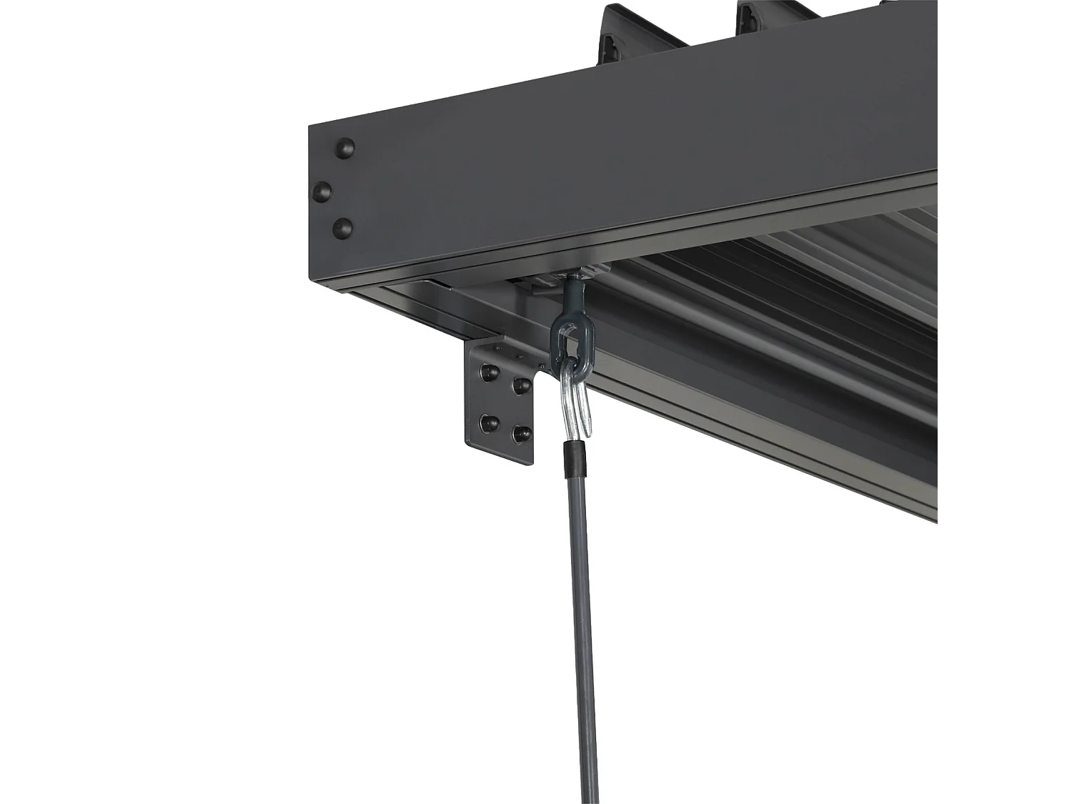 Pergola bioclimatique aluminium adossée lames orientables 3x3m Palace anthracite