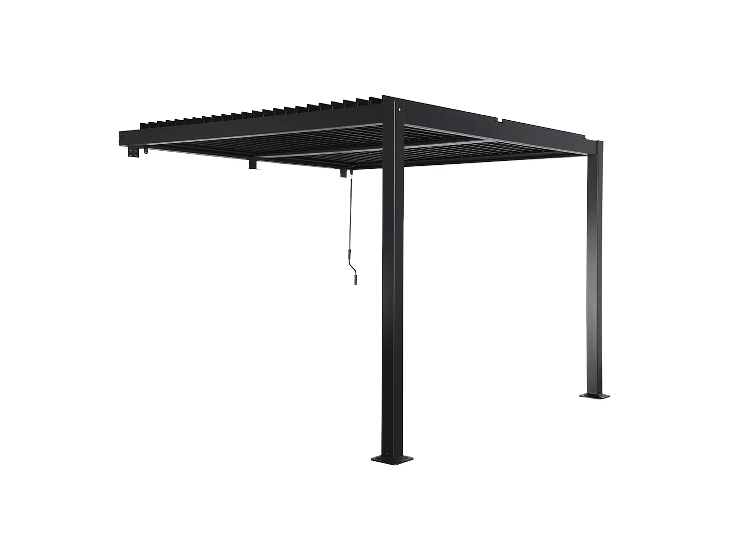 Pergola bioclimatique aluminium adossée lames orientables 3x3m Palace noir