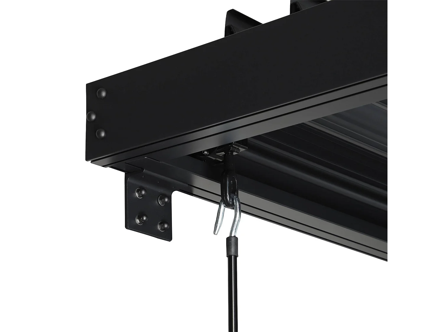 Pergola bioclimatique aluminium adossée lames orientables 3x3m Palace noir
