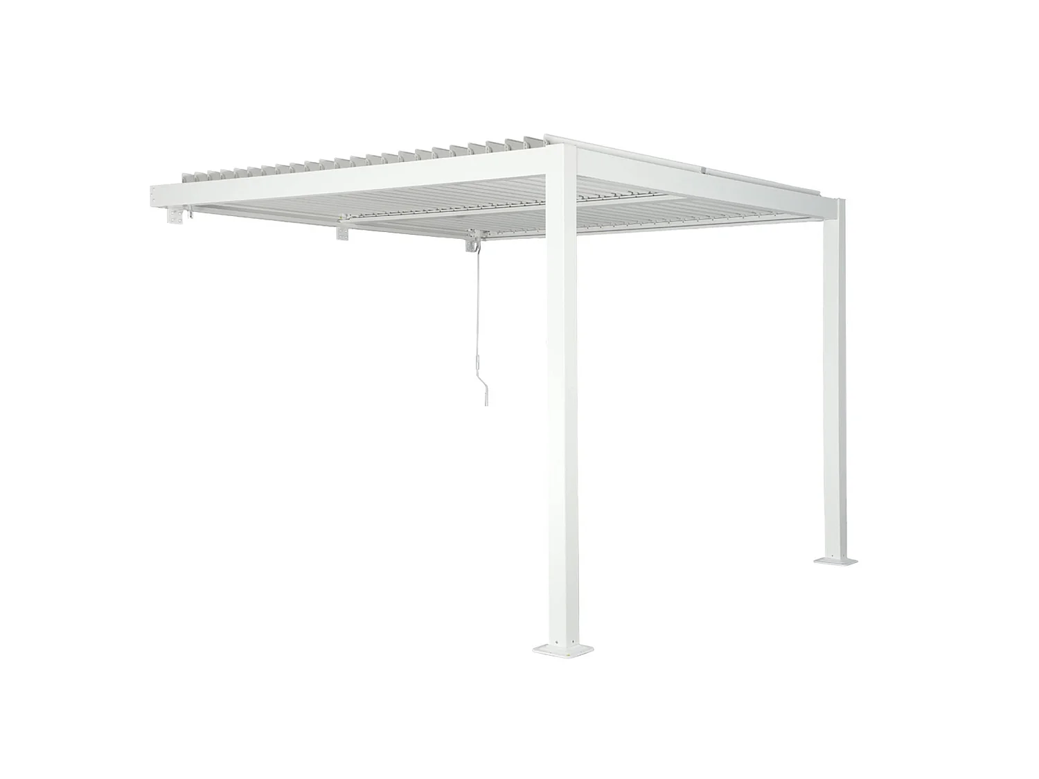 Pergola bioclimatique aluminium adossée lames orientables 3x3m Palace blanc