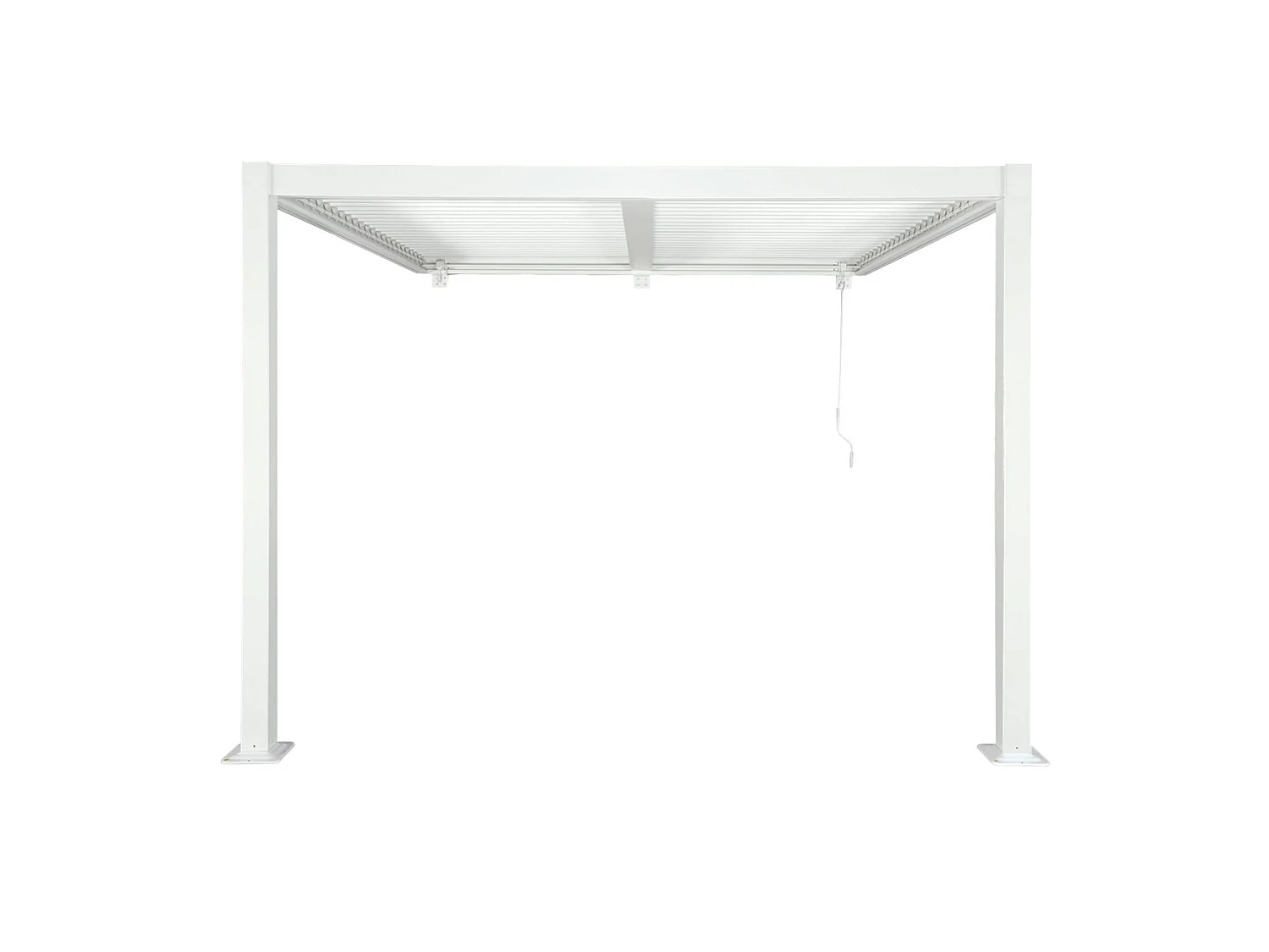 Pergola bioclimatique aluminium adossée lames orientables 3x3m Palace blanc