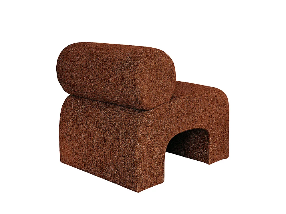Mour - Fauteuil en tissu doux - Rouille chiné