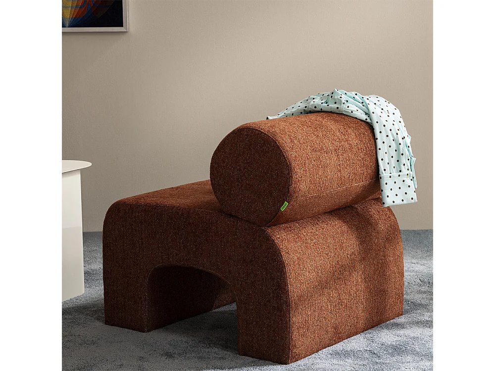 Mour - Fauteuil en tissu doux - Rouille chiné