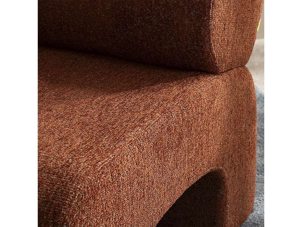 Mour - Fauteuil en tissu doux - Rouille chiné