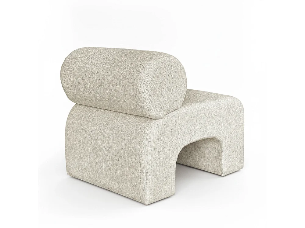Mour - Fauteuil en tissu doux - Beige chiné