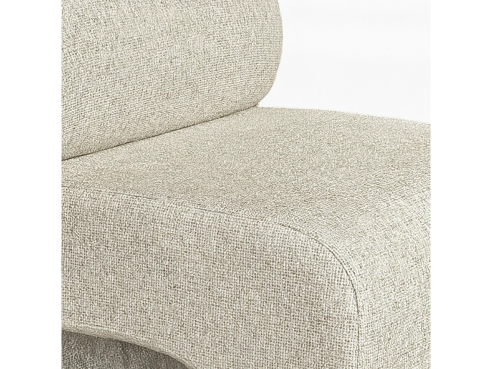 Mour - Fauteuil en tissu doux - Beige chiné
