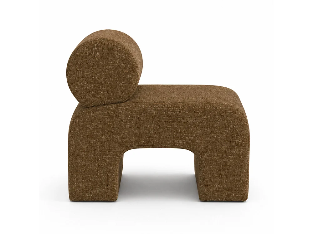 Mour - Fauteuil en tissu doux - Marron chiné