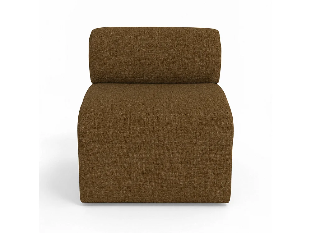 Mour - Fauteuil en tissu doux - Marron chiné