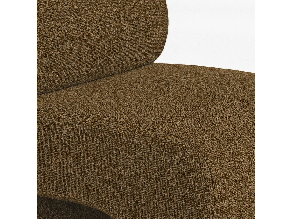 Mour - Fauteuil en tissu doux - Marron chiné