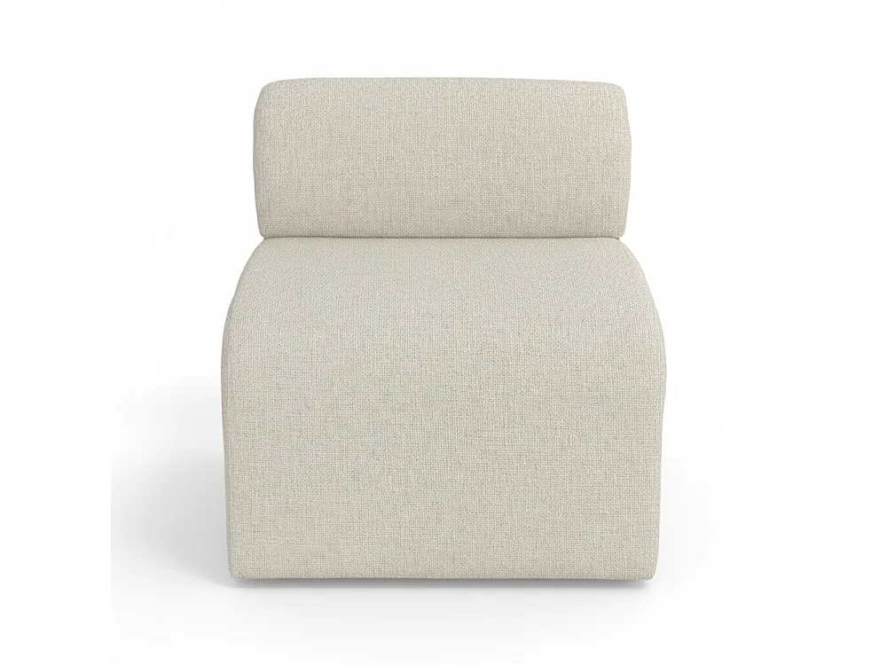 Mour - Fauteuil en tissu doux - Marron chiné
