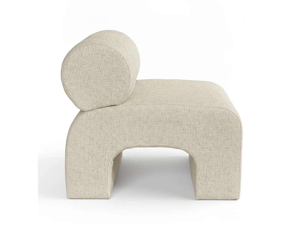 Mour - Fauteuil en tissu doux - Marron chiné