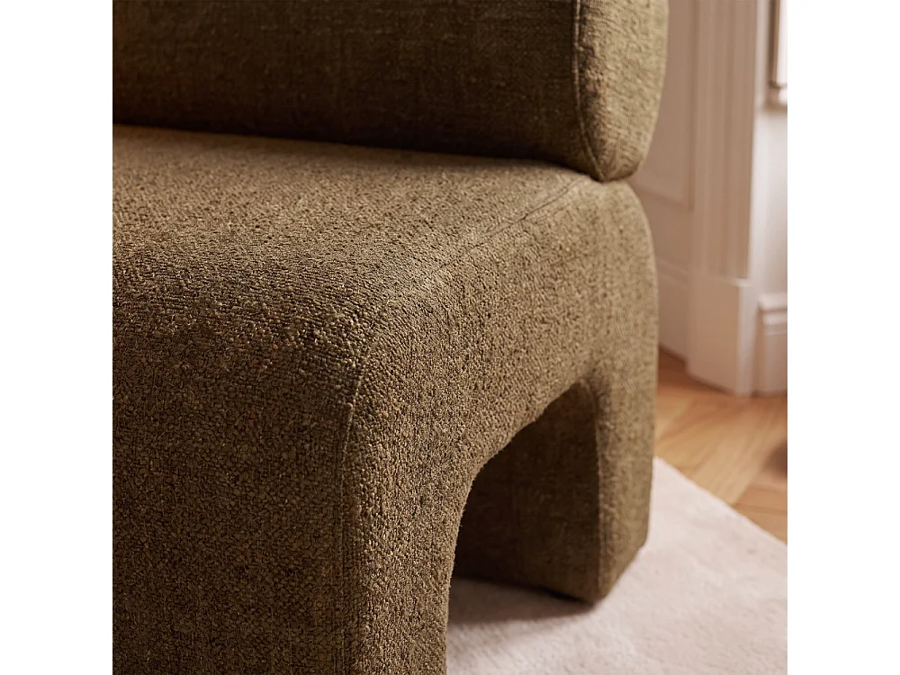 Mour - Fauteuil en tissu doux - Marron chiné