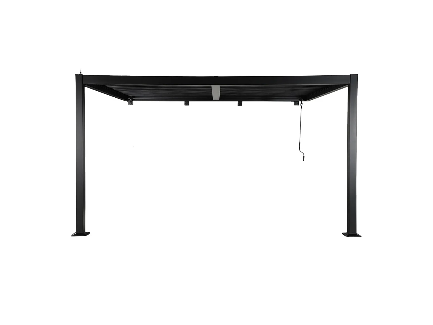 Pergola bioclimatique aluminium adossée lames orientables 4x3m noir Palace