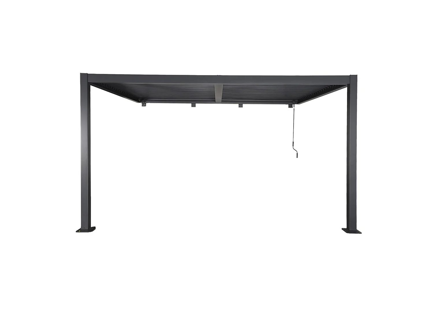 Pergola bioclimatique aluminium adossée lames orientables 4x3m anthracite Palace