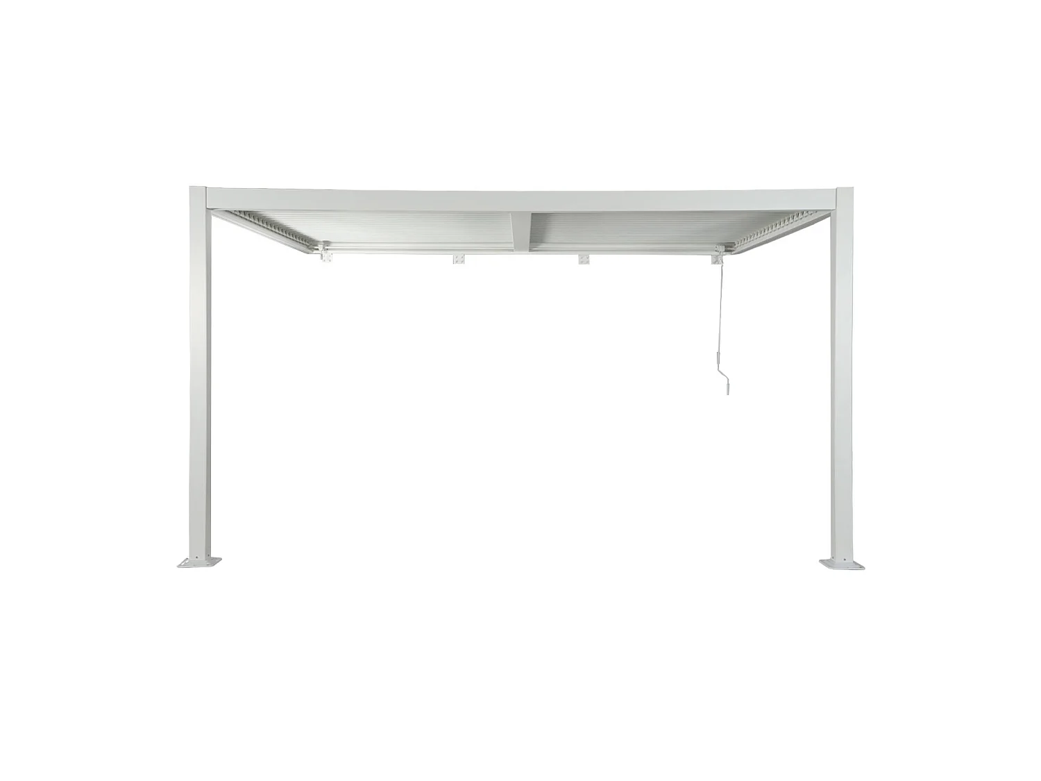 Pergola bioclimatique aluminium adossée lames orientables 4x3m blanc Palace
